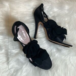 Glint Black Special Occasion Formal Floral 4.5” Heels Pumps Shoes